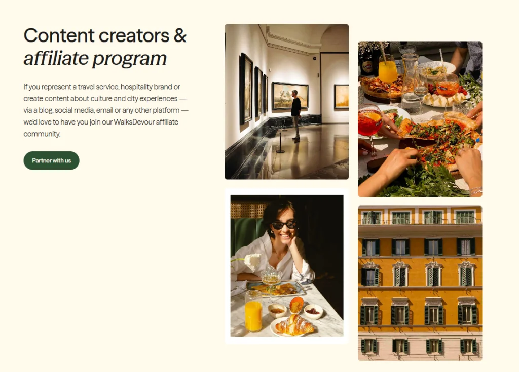WalksDevour travel affiliate program overview
